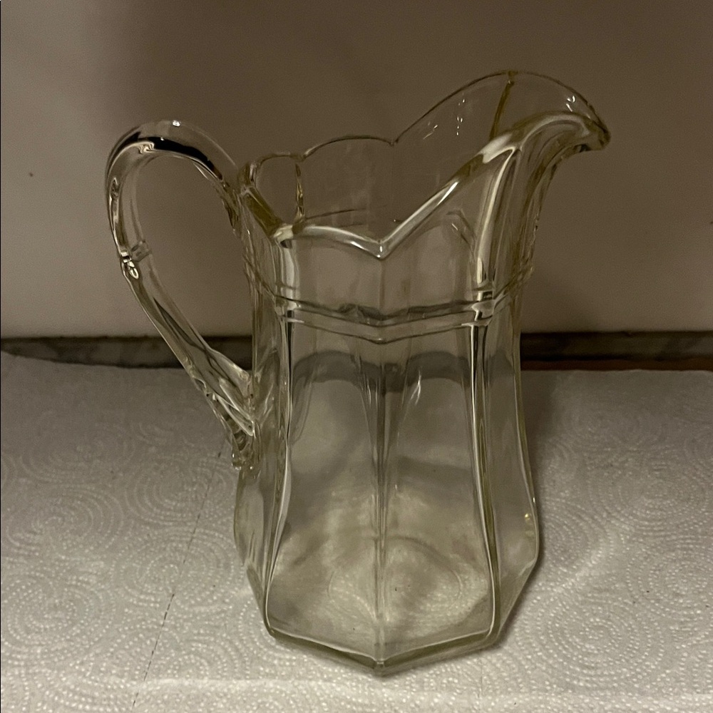 Vintage Style Clear Glass Pitcher